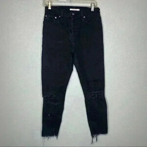 Levi’s Wedgie Fit Skinny Ripped Jeans Black Sz 28